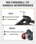 Comparison of heavy duty pull-out bolts and 20mm diameter for Clamp On Debris Forks For 48 Inch Bucket 2500 Lbs Heavy Duty Pallet Forks