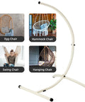 Built To Last Hammock Chair Stand For Indoor And Outdoor Use Heavy Duty Steel C Stand With White Finish Supports Up To 350 Lbs