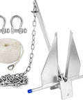 13 Lb Galvanized Fluke Boat Anchor Kit With Chain, Rope And Shackles For Pontoon, Bass And Fishing Boats Up To 32 Ft