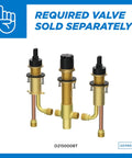 Valve assembly compatible with Two-Handle Deck-Mount Roman Tub Trim Kit in Brushed Nickel, valve not included image.