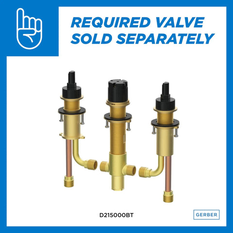 Valve assembly compatible with Two-Handle Deck-Mount Roman Tub Trim Kit in Brushed Nickel, valve not included image.