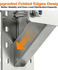 Beefy Heavy Duty Spare Tire Carrier For Trailers 150 Lb Capacity showing stainless steel mount bracket with folded edge design