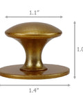 Champagne finish knob from 4 Pack Self Adhesive Drawer Knobs Mini Handles For Kitchen Cabinets And Doors, dimensions shown