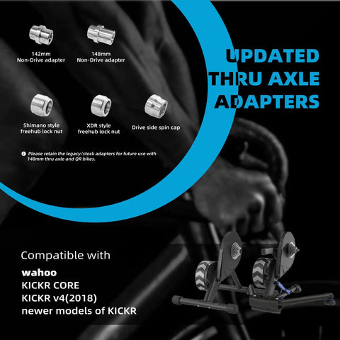 Beefy Stainless Steel Thru Axle Adapter Kit For Wahoo KICKR Core And KICKR V4 And Newer Models 2025 Upgrade components display