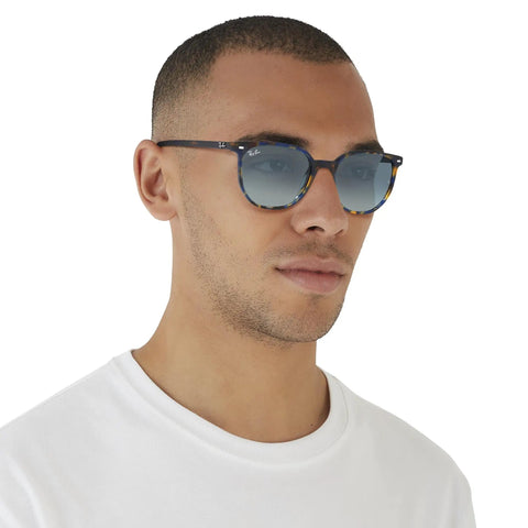 Slim Square Unisex Sunglasses With Black Frame And Green Lenses, 50mm, shown on person for narrow fit demonstration