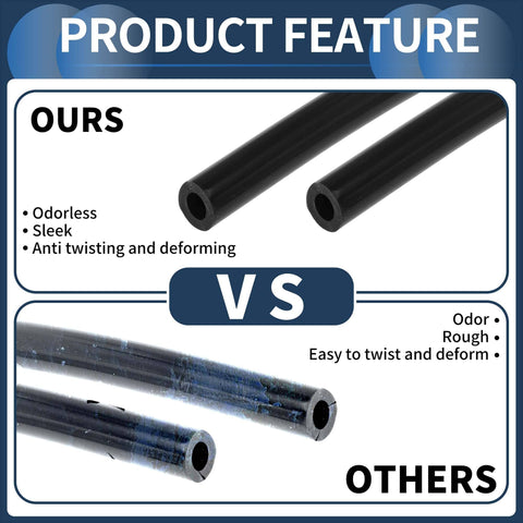 Comparison of Silicone Vacuum Hose Tubing For Engine Bay 5.5 Feet Long Half Inch ID 12mm 2.5mm Wall Thickness with other brands