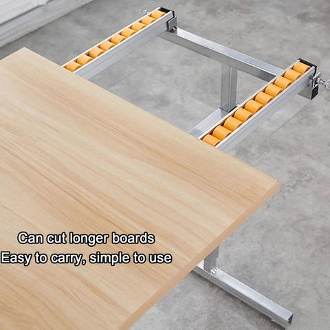 Sturdy Adjustable Conveyor Roller Table Stand With Heavy Duty Galvanized Build And Rock Solid Stability Perfect For Table Saws And Planers To Boost Your Shop Workflow Effortlessly with wooden board on rollers.
