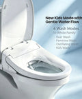 Electric Bidet Seat With Auto Open And Close Lid For Elongated Toilets showcasing gentle wash modes and water flow.