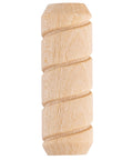 Spiral Grooved Hardwood Dowel Pins Half Inch By One Point Five Inches Pack Of Fifty Natural Wood Pegs, detailed view of a single pin.