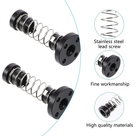 Two Pack Anti Backlash Nut Kit For 3D Printers Stainless Steel Lead Screw Nut For T8 Screws Easy Install Eliminates Backlash And Wobble