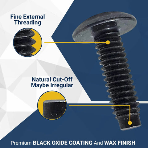 Top Drawer 10-32 Machine Screw And Cage Nut Bundle With Washers, Pro Grade Rackmount Gear Ready To Rock, detailed view of threaded machine screw.
