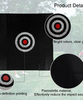 Product details of 57 Inch Silent Golf Practice Net with Colorful Target Cloth for indoor and outdoor training.