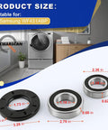 Washer Bearing And Seal Revival Kit Compatible With Samsung DC62-00156A 6601-002632 6601-002516 showing product sizes and dimensions.