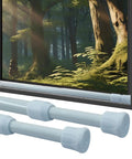 2 Pack Adjustable Window Security Bars For Sliding Windows And Doors Fits 15.8 To 27.5 Inches Tension Rods Kid Safe Home Security Easy Install shown installed on window.
