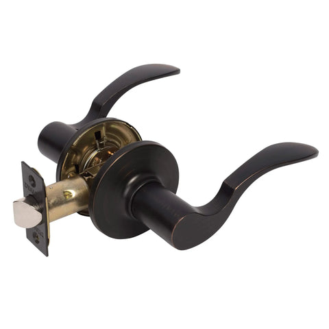 Monterey Lever Passage Set In Aged Oil Rubbed Bronze Six Pack Contractor Kit With Adjustable Backset, Interchangeable Latch