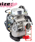 BeefedUp 24Mm PD24J Carburetor Kit for 4 Stroke 125Cc 150Cc Engines with size indication in red arrows