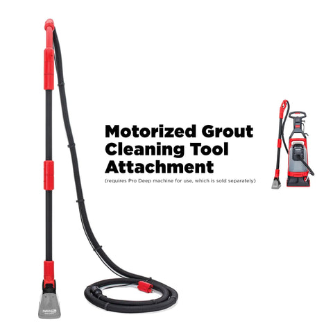 Motorized Grout Cleaning Tool For Deep Carpet Cleaners With 1 Inch Grout Line Guides, 38 Inch Wand, and 12 Foot Hose