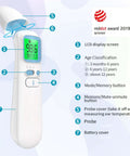 Fast and Accurate Ear and Forehead Thermometer for Adults, Kids and Babies in 1 Second, Clinically Reliable Fever Readings, Noncontact and Ear Modes, One Tap Quick Check for the Fam, Easy Use for Busy Home Health. LCD display thermometer with buttons