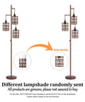 Dimmable Industrial Floor Lamp Tall Standing Lamp With Oil Rubbed Bronze Finish Vintage Tree Farmhouse Rustic Style 3 LED Bulbs