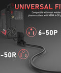 40 Foot Welder Extension Cord 250 Volt 10 AWG 3 Conductor Pro Grade Heavy Duty For Welding Machines NEMA 6 50P To 6 50R