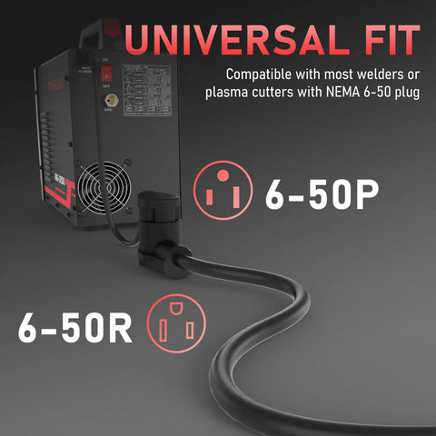 40 Foot Welder Extension Cord 250 Volt 10 AWG 3 Conductor Pro Grade Heavy Duty For Welding Machines NEMA 6 50P To 6 50R