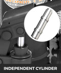 Independent cylinder detail of Badass Build Heavy Duty Air Hydraulic Toe Jack Lift Machine with heat treated steel.
