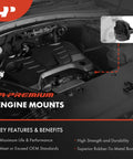 Front Left And Right Engine Motor Mount Kit For Jeep Wrangler TJ 1997 To 2006 Fits 2.4L 2.5L And 4.0L V6 in engine bay view