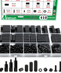 410Piece M2.5 Nylon Motherboard Standoffs Kit With Male And Female Hex Spacers, Screws And Nuts For Circuit Boards And PCBs, Durable, Corrosion Resistant, Non Toxic Hardware Set For Reliable Builds, in organizer tray