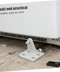 Top Shelf Metal Refrigerator Door Hinge Replacement Two Piece Adjustable Pivot Hardware For Fridge Cooler And Freezer Doors Quiet Stable Fit No Sweat Quick Swap Installation on the floor near a fridge.