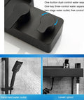 MXJIAYDNX Rain Shower System Black Shower Faucet Set Brass Shower Combo Set Wall Mounted Rain Mixer Shower valve controls and water outlets.