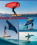 Inflatable Wing Surfing Gear for Wingfoiling and Windsurfing, Dope Portable Handheld Wind Wing Foil for Beginners in use on the water