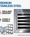 Solid As A Rock Premium Heavy Duty 304 Stainless Steel Louvered Access Panel showing fire-resistant material and durable design.