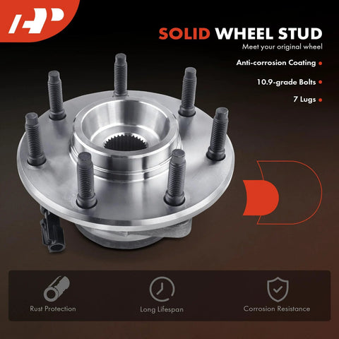 2 Pack Front Wheel Bearing And Hub Assembly For Ford F-150 And F-250 7-Lug ABS 4WD 1997-2004 Heavy Duty Roller Bearing