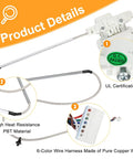 Washer Lid Lock Assembly Replacement For Whirlpool Cabrio Kenmore 600 700 Series And Maytag Bravos XL Lifetime Warranty No Fuss Easy Install OEM Quality Fix Replaces W10787878 AP5984435 W10810403 W10861642 W10787836, white 6-color wire harness
