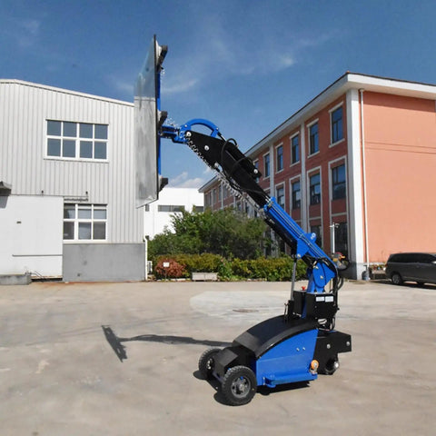 Pro Grade Portable Electric Vacuum Glass Lifter With Killer Suction Grip For No Sweat Marble Installation Heavy Construction Facades And Smooth Panel Shifting lifting a large glass panel on a job site.