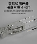 Heavy Duty Pneumatic Clamp Gripper For Mechanical Arm Finger Cylinder Accessory, Small Injection Molding Fixture And Water Outlet Attachment, CUD20-20D Compatible, 1615 Series, showing side view with metal construction