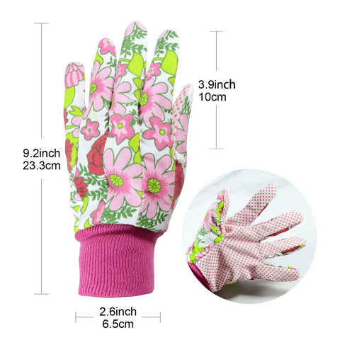 Pink floral garden gloves from Rose Thorn Tools Set With Rose Leaf Thorn Strippers Pruning Shears Pink Garden Gloves And Florist Scissors For Easy Thorn Removal And Pruning In The Garden Kit For Easy Rose Care At Home