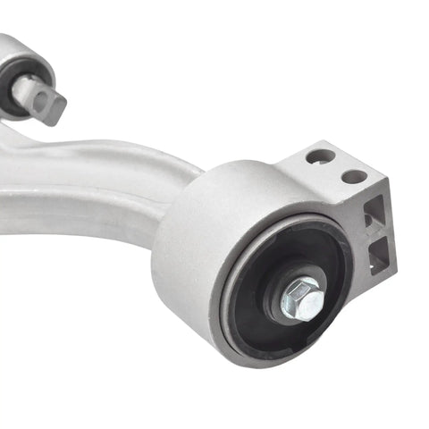 Close-up of Two Front Lower Control Arms With Ball Joint And Bushing Assembly For Cadillac SRX 2010 2016 Direct Replacement Kit Plug And Play