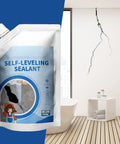 Heavy Duty Concrete Crack Filler And Quick Cure Caulk Sealant Crafted For Industrial Surfaces With Flexible Wrap To Clamp Down On Cracks And Deliver Zero Drama Repairs in 500ml pouch with visible wall crack.