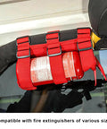 Adjustable Fire Extinguisher Holder Strap With American Flag Pattern for Wrangler JK JKU TJ CJ Gladiator secure car mount.