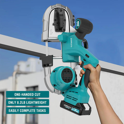 Cordless 20V Brushless Portable Bandsaw With 2.5 Inch Deep Cut And 6 Speed Beast Mode Power cutting metal conduit
