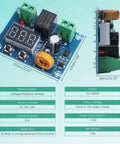 Two Pack Digital Dc Voltage Protector For 12 To 36 Volt Systems With Bright Lcd Readout 42mm by 57mm size and compact design for easy installation.