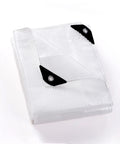 12x16 Ft Clear White Heavy Duty Tarp For Greenhouse And Outdoor Garden All Weather Poly Cover Waterproof UV Resistant 10 Mil folded view
