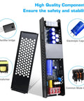 24V DC Power Supply 8.5A 200W Universal Regulated Switching Adapter components shown with open casing and labeled parts
