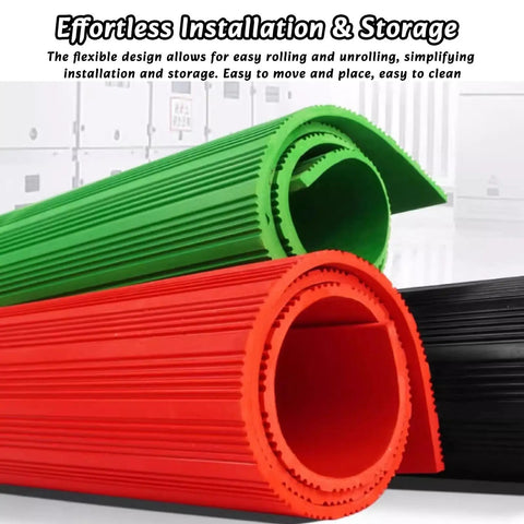 Heavy Duty High Voltage Insulating Rubber Mat For Electricians And Workshop Crews, Slip Resistant Dielectric Safety Flooring rolled for easy storage.