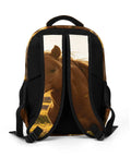 Back of Red Barn Pasture Horse Print Backpack For Everyday Use Unisex Large Capacity Daypack With Durable Zippers Breathable Polyester