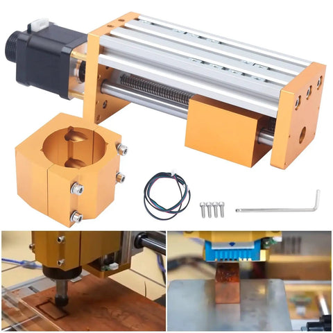 Heavy Duty Metal Linear Stage Actuator With 85mm Stroke Stepping Motor, CNC Z Axis setup with ball screw lock nut.