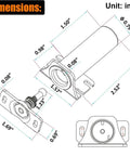 Dimensions sketch of 12V Electric Cabinet Lock With Fail-Safe Release, 110 Lb Holding Force, Heavy-Duty Metal Construction