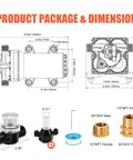 Diagrams and components of On Demand 110V Water Pressure Pump 5.5 GPM 70 PSI Self Priming Diaphragm Pump for RV and garden use.