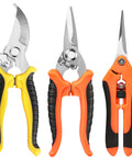 Three Pack Garden Pruning Shears Set With Stainless Steel Blades, Multipurpose Gardening Scissors And Clippers For Yard Work